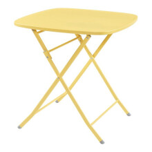 Klappbare Garten-Tisch - HELLOSHOP26 - 71 x 70 x 70 cm - Gelb - Lackstahl - Zusammenklappbar