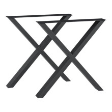 Pieds de table - HELLOSHOP26 - Lot de 2 - Acier noir - 72 x 55 cm - DIY créatif