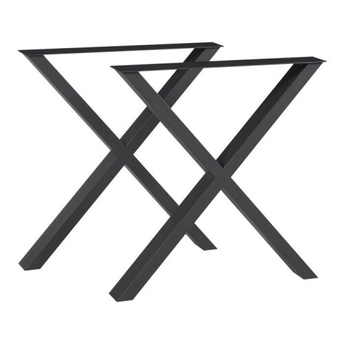 Pieds de table - HELLOSHOP26 - Lot de 2 - Acier noir - 72 x 55 cm - DIY créatif
