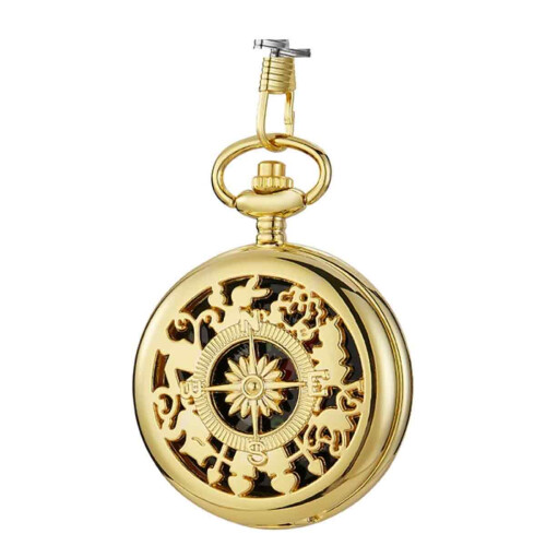 Ρολόι τσέπης Steampunk με σκελετό για άνδρες, με φωτεινό καντράν και μαύρο καντράν σε