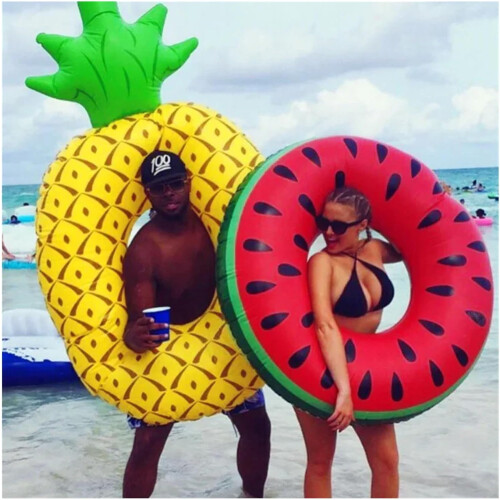 Inflatable air mattress water float, inflatable buoy, pool float, pineapple watermelon swimming ring 1