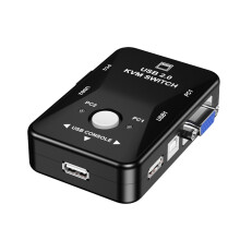 USB2.0 KVM Switcher 2/4Port VGA 1080P Switcher Splitter Box For 2 Computers, Keyboard And Mouse Control