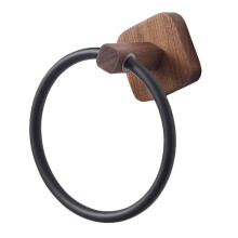 Walnut Wood Towel Ring Face Towel Holder for Bathroom Towel Rail Towel Stand Kitchen Towel Holder Towel Holder for Bathroom Bathroom Hanger Walnut