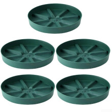 Set Of 5 Plastic Gardening Trays 26.6 Cm By 37 Cm, Green, Breathable For Plant Growth And Easy Maintenance