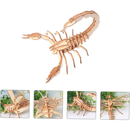 1 piece wooden puzzle insect model for creative intelligence toy 1