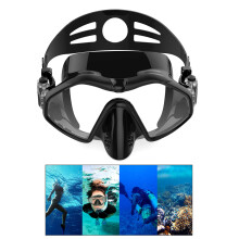 Masque de snorkeling avec lentille en verre trempé antibuée, lentille ultra-claire, large champ de vision, système anti-fuite panoramique