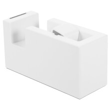 Tape dispenser cutter, tape dispenser desk holder, tape dispenser, cute white ABS office supplies