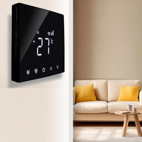 Smart Touch Thermostat Curved LCD Screen Timer Switch For Scheduled Heating And Cooling Compatible With HVAC Systems 2