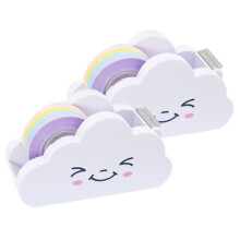 Set of 2 adhesive tape dispensers, featuring colorful tape holders and practical tailoring for office, school, and home use, with a simple design.