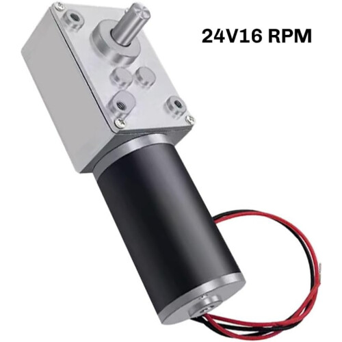 Turbo Worm Encoder Micro DC Reduction Motor 24V Self Locking Speed Control 16 RPM 1