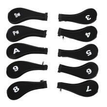 10 PCS Golf Club Head Covers Golf Iron Pole Zipper