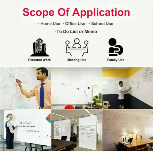 Dry Erase Sticker, White Board Sticker, Easy Application 45 cm x 2 m 2