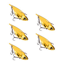 Spoon Lures 5Pcs Set Metal Jig Lures Spoon Spinner Balancers Trolling Swimbait Artificial Golden