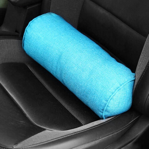 Soft Supportive Round Neck Pillow with Washable Cover  Blue 2