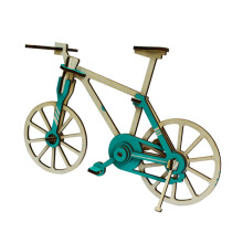 3piece wooden puzzle for DIY handmade puzzle model bicycle pattern, promotes handeye coordination and creativity for boys.