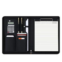 Leather Contract File Folder for Document Executive Briefcase with Zip (Bronze)