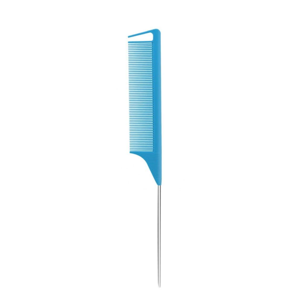 Unisex Blue Hairdressing Comb With Antistatic Wide Teeth And Pointed Tail For Salon Hair Dye,