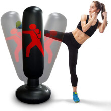 Sacco da boxe gonfiabile autoportante da 160 cm, design gonfiabile adatto a tutte le età, realizzato in PVC di alta qualità e resistente, design