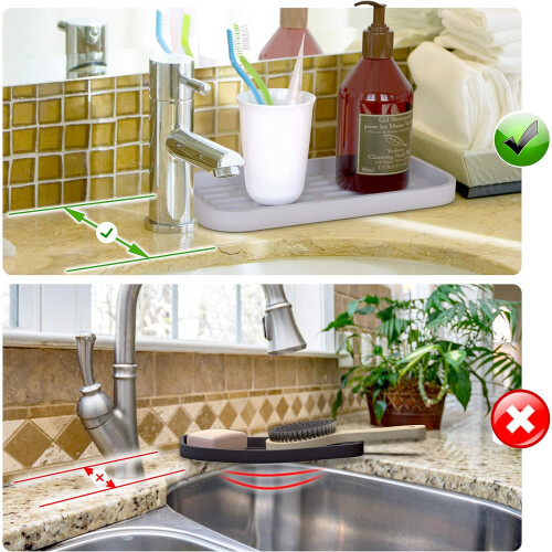 Σιλικόνης Dish Caddy για νεροχύτη κουζίνας, ανθεκτική στη θερμότητα θήκη σφουγγαριού, 2