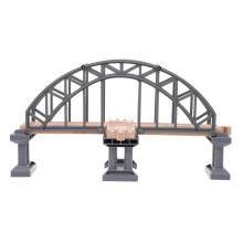1 piece for children's toy, kids' room decoration, toy bridge, railway bridge made of plastic, children's train layout accessory, color: grey.