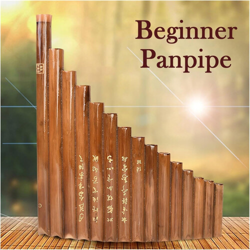 Panpipe 15 Tubes Natural Bamboo Wind Instrument G Key 2