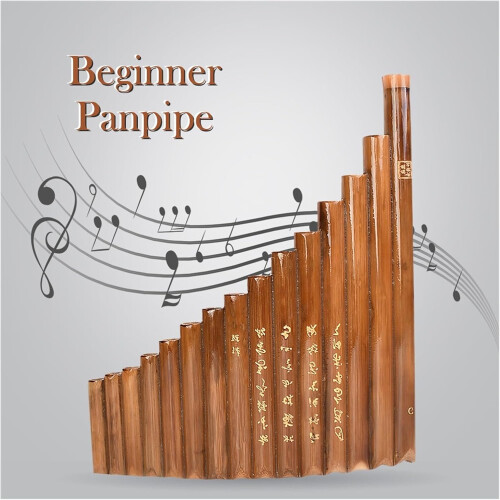 Panpipe 15 Tubes Natural Bamboo Wind Instrument G Key 1
