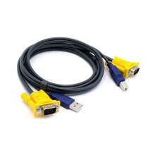 USB 2.0 KVM Switch VGA 1080P Compact Desktop 1.5 Meter Cable Intelligent Switching