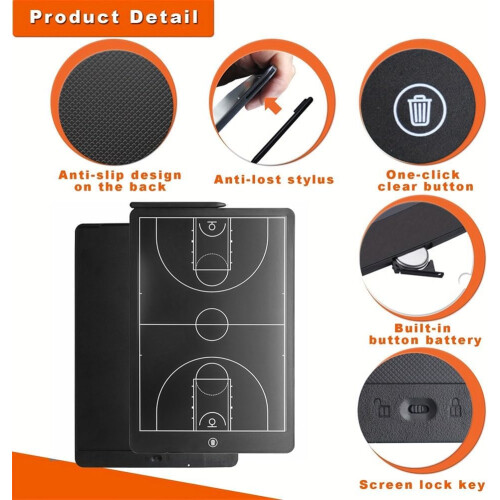 Electronic Coaching Board 16Inch LCD Screen Strategy Marker Board With Lock Function Vertical Basketball 2