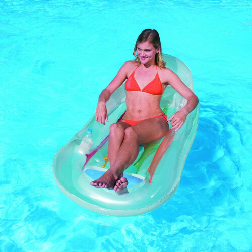 Φουσκωτή ξαπλώστρα πισίνας Beach Floaties Lounge Recliner με προσκέφαλο, ανθεκτικό υλικό PVC, 2