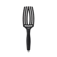 Brosse Démêlante - OLIVIA GARDEN - FingerBrush - Taille M - Poils en sanglier - Couleur Noir