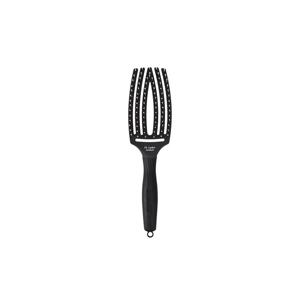 Olivia Garden Detangling Brush - Fingerbrush - Size M - Boar Bristles - Color Black