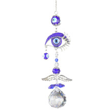 Blue Crystal Ball Chain Pendant Handmade Crystal Prism Suncatcher Gift