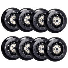 Inline Skate Replacement Wheels 80mm 8288A Durometer ABEC7 Bearings Indoor Skating Wheels Black