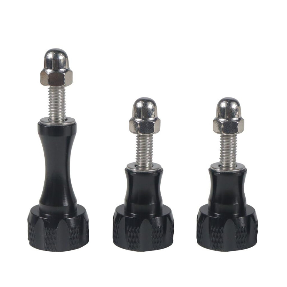 Cnc Aluminum Long Short Thumb 3Pcs Knob Bolt Adapter Screws Compatible With Gopro Hero 8 7 6 5 4 Connector (Black) Black 9001264290146