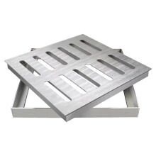 304 Stainless Steel Drainage Grating With Frame Square 150x150x20 Mm For Garage Floor Garden Drainage