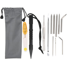 Unverzichtbares Zubehör für Paracord-Bastelarbeiten, tragbare Nähnadeln und wasserdichte Tasche, ideal für Leder- und Paracord-Projekte, Schwarz,