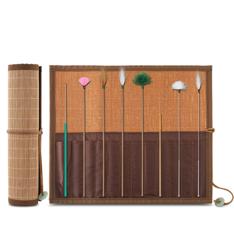 Ear Wax Removal Tool 8Piece Ear Cleaning Kit With Bamboo Mat Feather Kit Metal Ear Picker Safe For Kids And Adults
