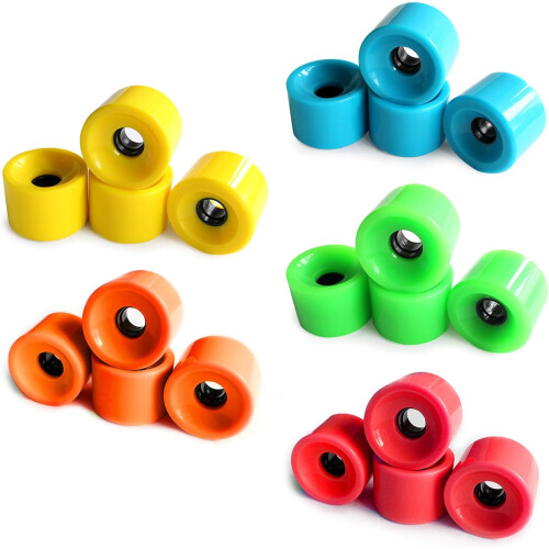 Roller Skate Wheels Soft Cruiser 78A With Bearings 4 Pack For Longboard Skateboard 1