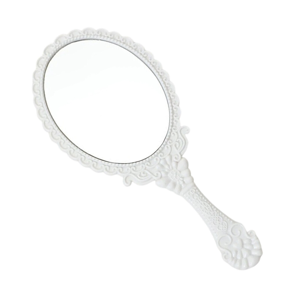 Decorative Handheld Mirror for Makeup, Hand-held Makeup Portable Carry On with Retro Decorative Pattern, European Lace Style Hand Mirror, Suspension S