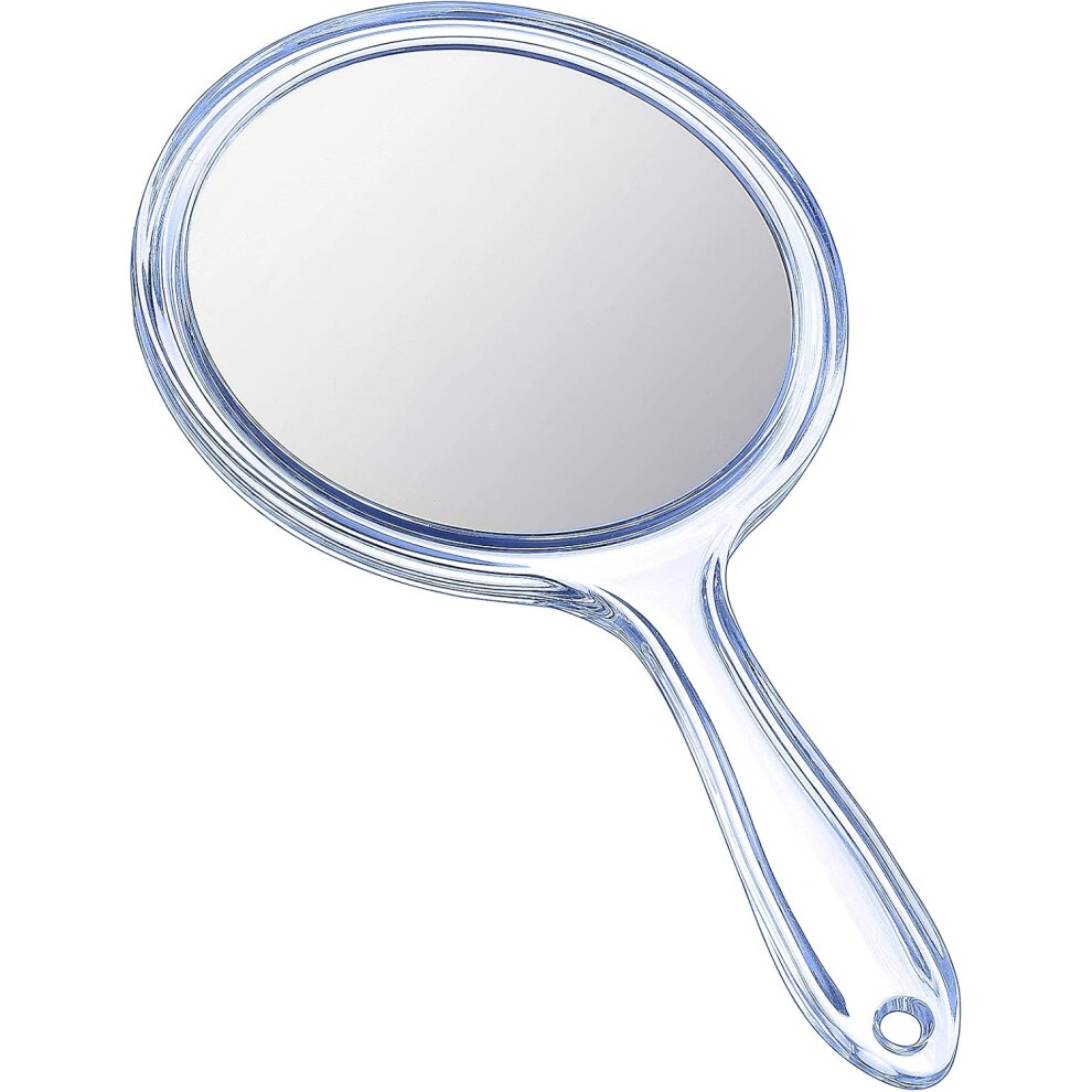 Portable Magnifying Hand Mirror for Cosmetic Assistance, Travel Handheld Mirror Compact Design Transparent Colour, Double Sided Mirror Eco-Friendly Ab