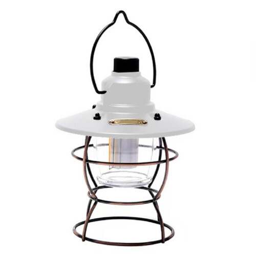 Φορητό Φανάρι Power Bank Επαναφορτιζόμενο USB Vintage Retro Στυλ LED Camping Light με Φυσική Φωτεινή