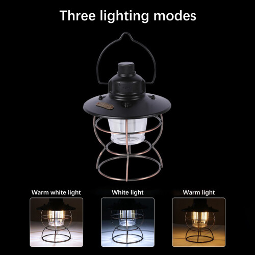 Φορητό Φανάρι Power Bank Επαναφορτιζόμενο USB Vintage Retro Στυλ LED Camping Light με Φυσική Φωτεινή 2