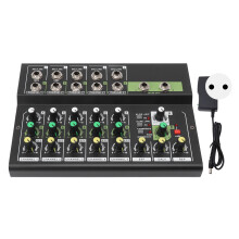 Mesa de mistura estéreo com múltiplas entradas RCA, mesa de mistura digital para DJ, ideal para karaokê, transmissões ao vivo, efeitos de