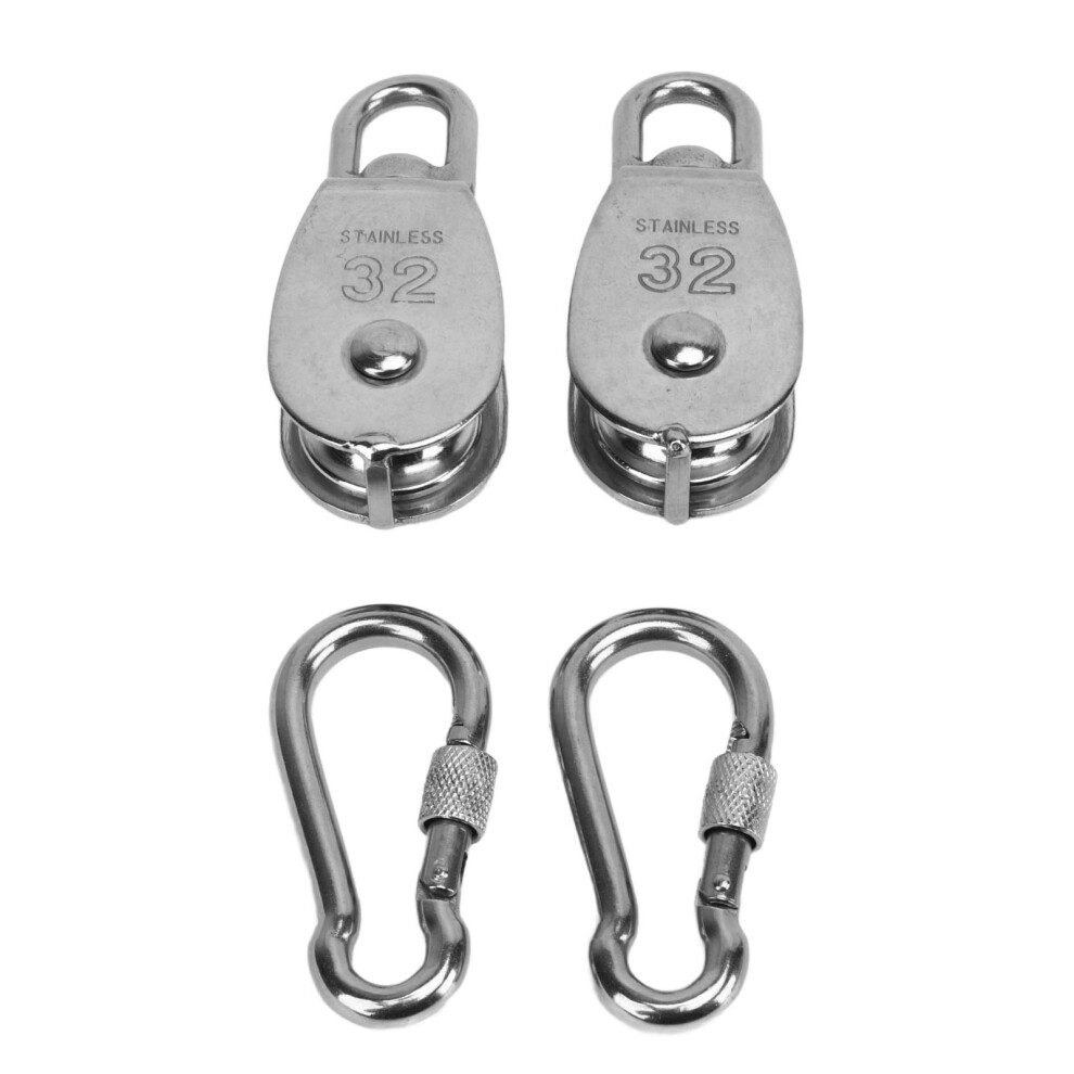 Environmental Friendly Stainless Steel Wire Rope Pulley Block, Heavy Duty Non Toxic 360-Degree Swivel Hook For Outdoor Environment 9088816657480