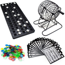 Conjunto de Jogo de Bingo com Gaiola, Gaiola Clássica com Mecanismo Automático de Liberação de Bolas, Jogo de Bingo Completo para Casa, Bar,