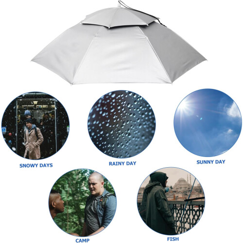Hands Umbrella Sun Umbrellas for Rain Large Light Windproof UV Protection Blue Silver 1