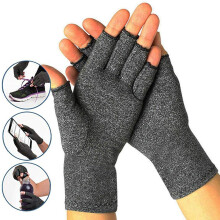 Guanti a compressione per il supporto in caso di artrite, design senza dita, materiale traspirante con vestibilità flessibile e leggera compressione