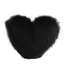 Heart Shaped Decorative Cushion, Soft Comfortable Faux Fur Throw Pillow for Bedrooms, Luxurious Feel (Pink)
