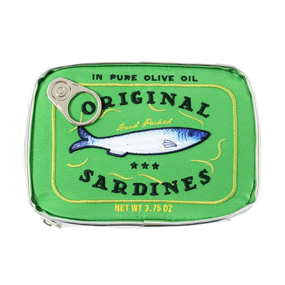 Makeup Bag Sardines Style Cosmetic Bag Travel Toiletry Pouch Compact Makeup Organizer Lightweight Green