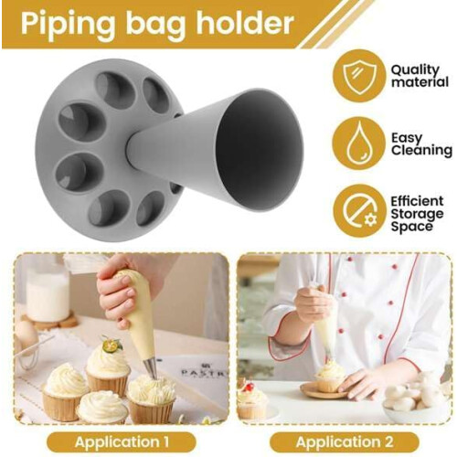 Icing Bag Holder 8 Nozzle Slots Plastic Icing Bag Stand For Cake Decoration Set A 2